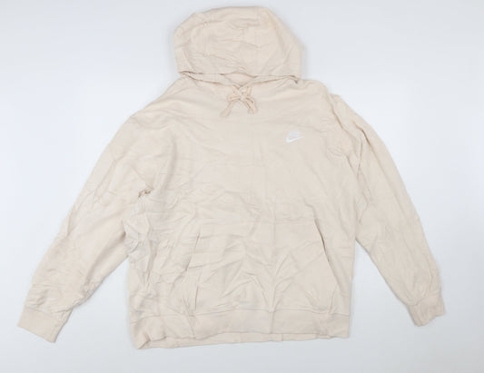 Nike Womens Beige Pullover Hoodie XL Cotton Blend Casual