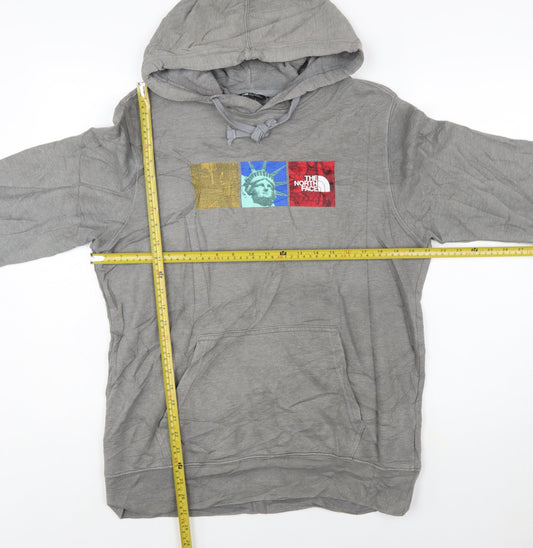 The North Face Men's Grey Pullover Hoodie M Graphic Logo Outdoor