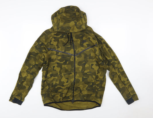 Nike Men's Green Camouflage Full Zip Hoodie Size M