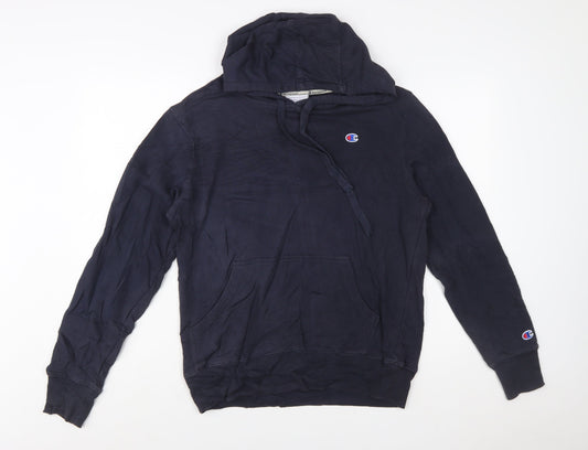 Champion Men's Blue Pullover Hoodie Small Logo Sweatshirt