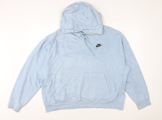 Nike Women’s Blue Pullover Hoodie XL Cotton Blend Casual Sportswear
