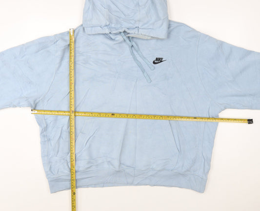 Nike Women’s Blue Pullover Hoodie XL Cotton Blend Casual Sportswear