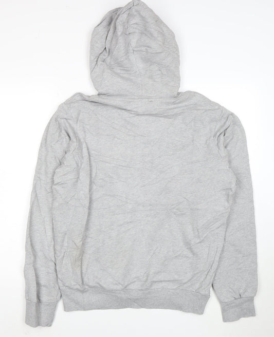 Diesel Men's Grey Logo Pullover Hoodie Size M Cotton Long Sleeve