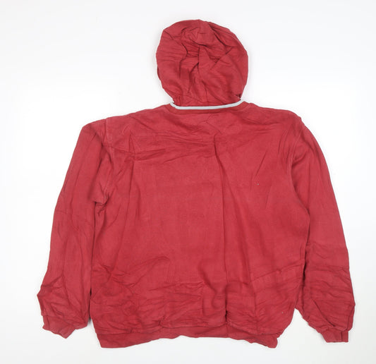 Fila Mens Red Hoodie XL Logo Pullover Cotton Blend