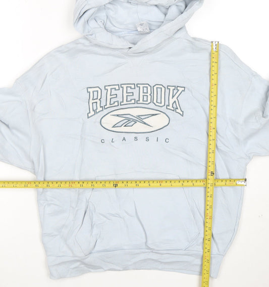 Reebok Men's Blue Pullover Hoodie XS Classic Logo Cotton Sweatshirt