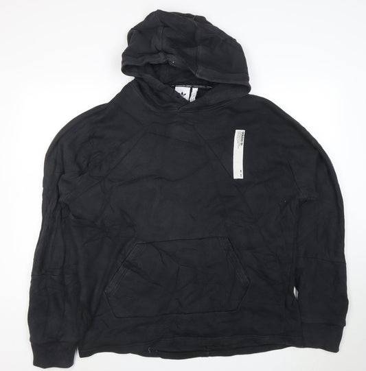 Adidas Men's Black Pullover Hoodie M Regular Fit Cotton