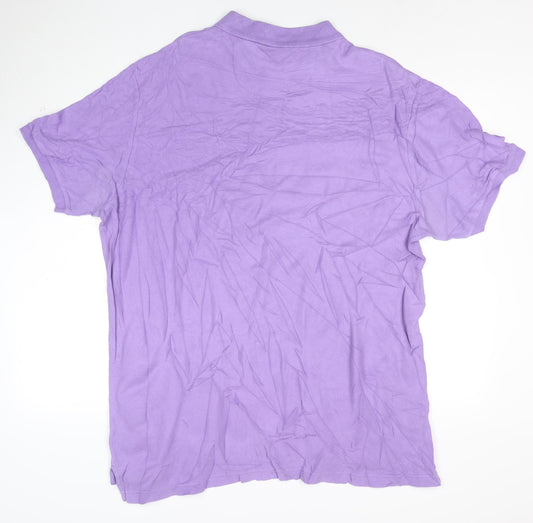 Chaps Men’s Purple Cotton Short Sleeve Polo Shirt XL