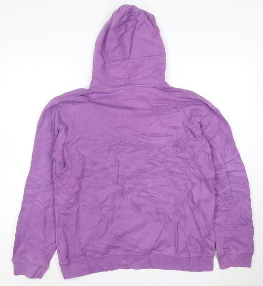 Adidas Men's Purple Pullover Hoodie L Sports Logo Cotton