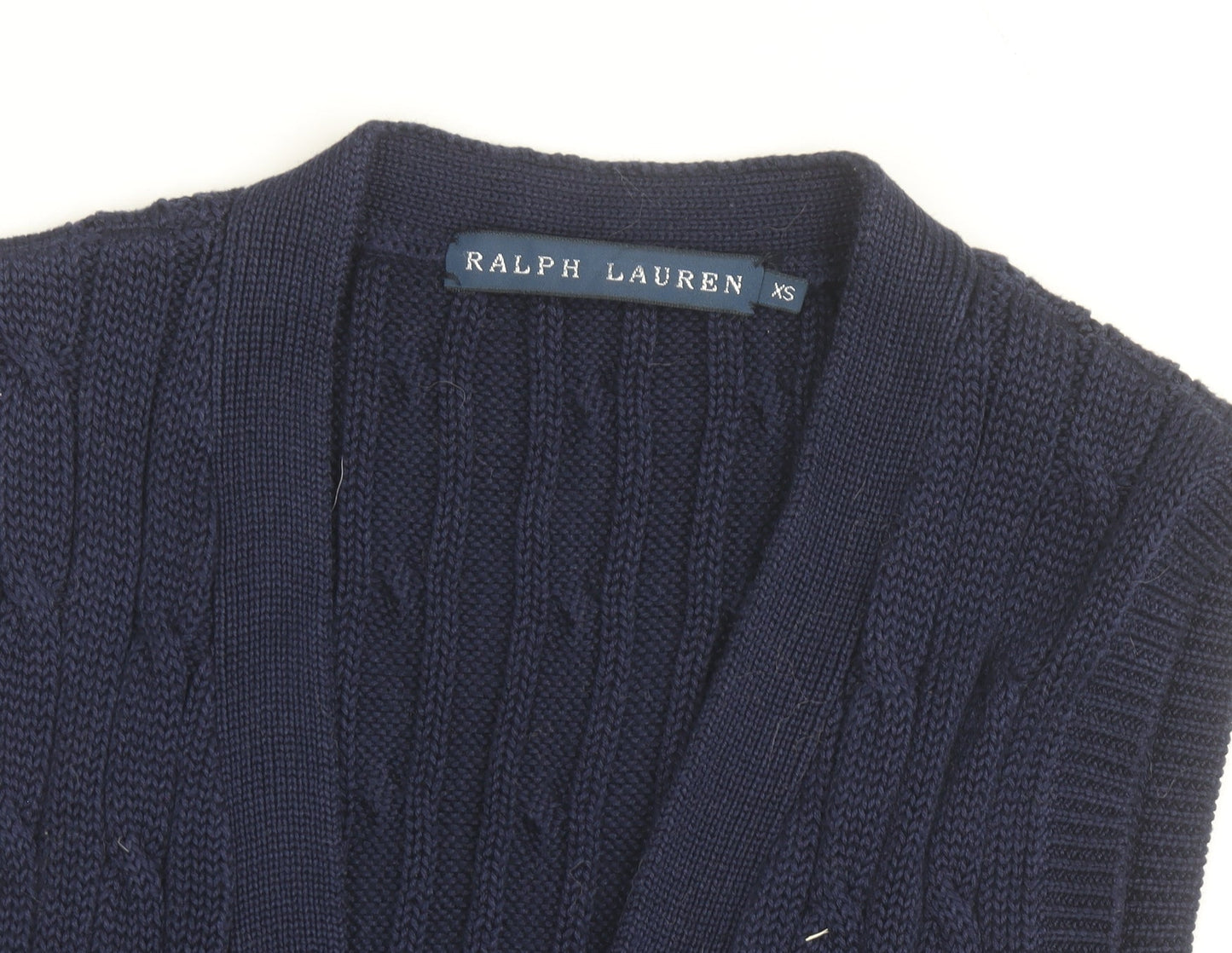 Ralph Lauren Women's Blue Cotton Knit Sleeveless Button Dress XS