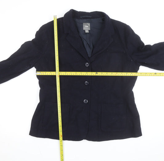 Gap Women Navy Wool Blend Single-Breasted Blazer UK 18