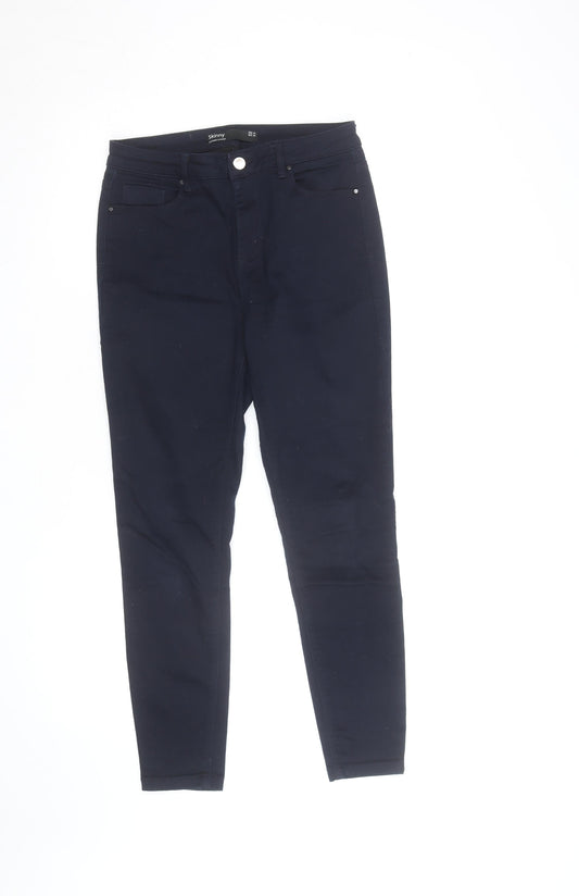 Additional front view of Dunnes Women's Blue Skinny Jeans, size 10, Stretch Denim