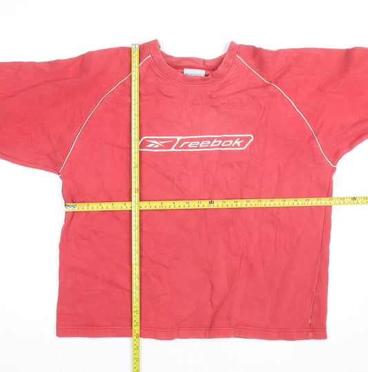 Reebok Men’s Red Logo Pullover Sweatshirt M Vintage Sportswear