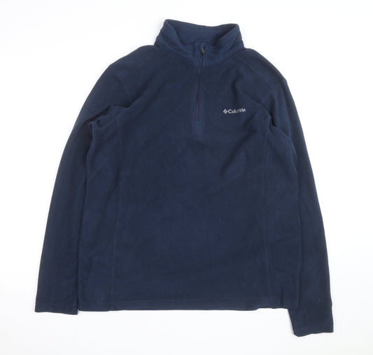 Columbia Mens Blue Fleece 1/4 Zip Pullover Sweatshirt Size L
