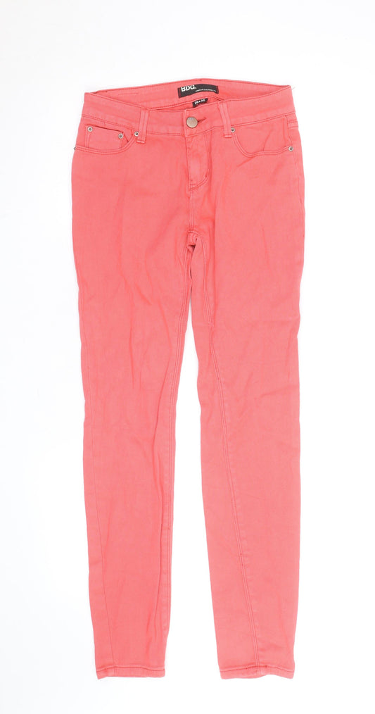 Additional front view of BDG women’s pink ankle slim jeans, size UK 10, regular 26x30