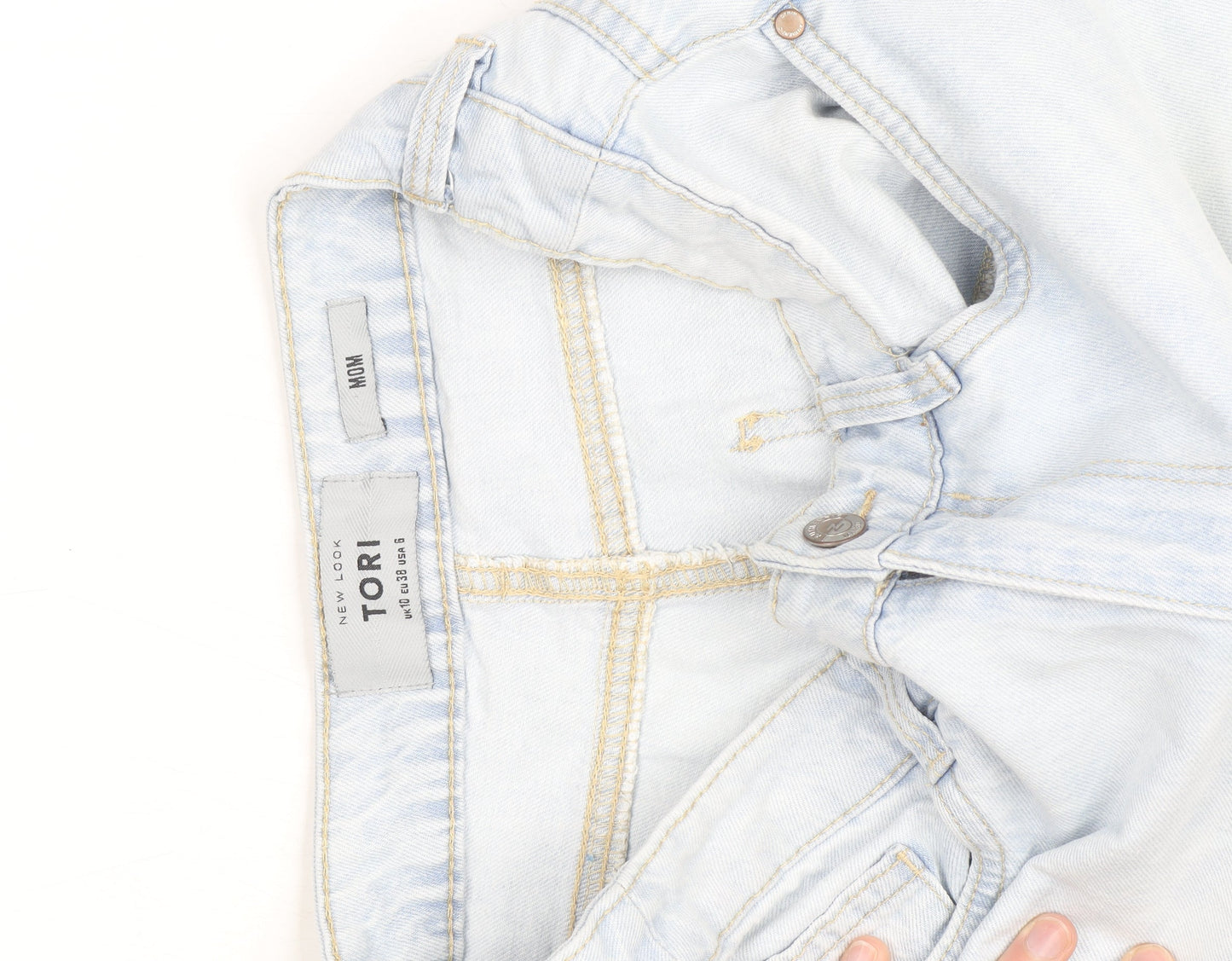 New Look Women Blue Size 10 Mom Jeans Light Wash High Rise Denim