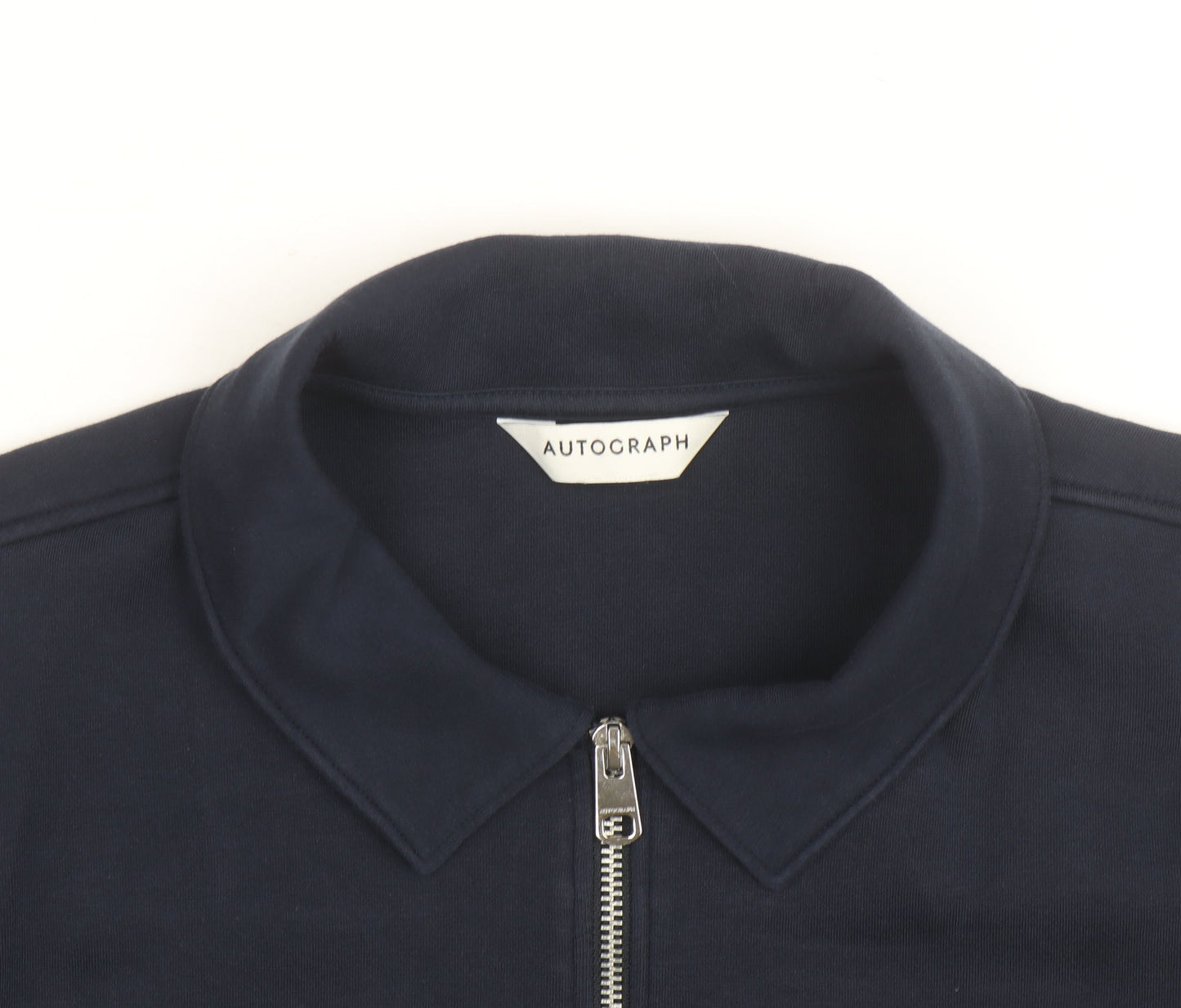 Marks and Spencer Men Blue L Full Zip Cotton Jacket