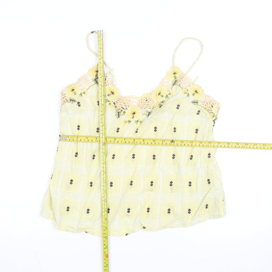 & Other Stories Women Yellow Floral Crochet Camisole Top Size 8