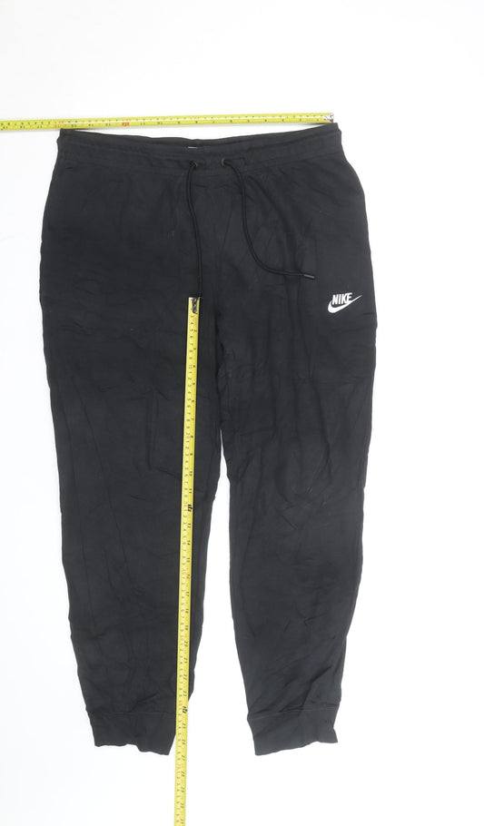Nike Men’s Black Jogger Sweatpants L Regular Fit French Terry