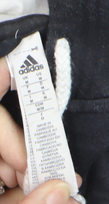 Adidas Men’s Black Full Zip Hoodie Medium Sports Fleece