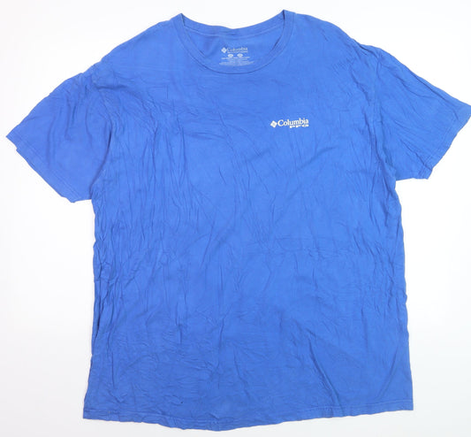 Columbia Men's Blue 2XL Cotton Graphic Fishing T-Shirt