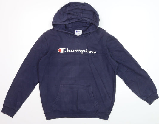 Champion Boys Blue Pullover Hoodie Youth 14 Years Casual Logo Fleece