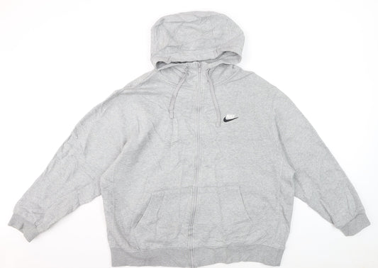 Nike Men's Grey Full Zip Hoodie XL Fleece Lined Sweatshirt
