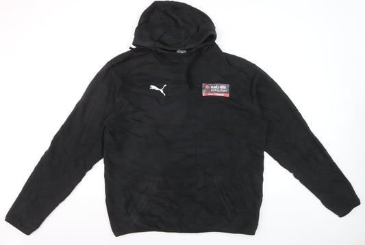 Puma Men's Black Pullover Hoodie L Sports Graphic Fleece
