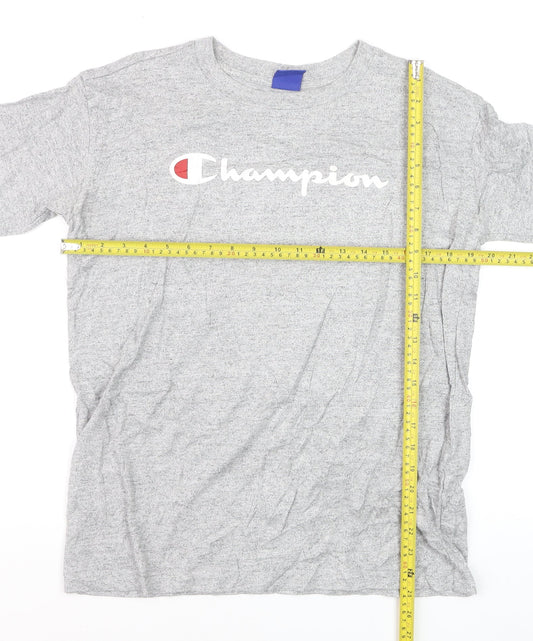 Champion Men's Grey Small Pullover Sweatshirt with Logo