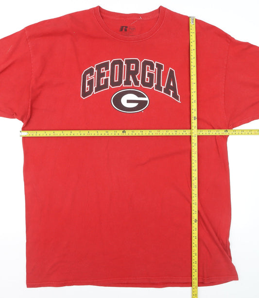 Russell Athletic Men's Red Georgia 2XL Graphic Print T-Shirt