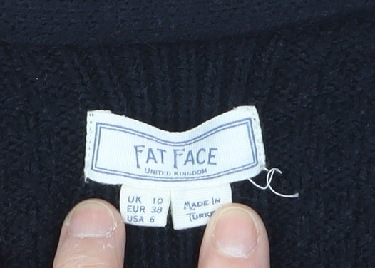 Fat Face Women Black Long Sleeve Knit Cardigan UK 10