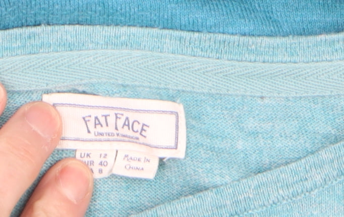Fat Face Womens Blue Long Sleeve Cotton Jersey T-Shirt Size 12