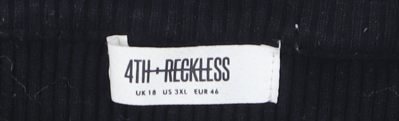 4th & Reckless Women’s Black White Striped Knit Pencil Skirt Size 18