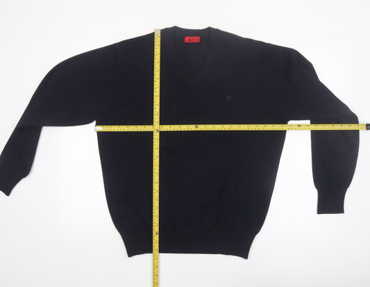 Gabicci Men's Black Wool Blend V-Neck Pullover Jumper L