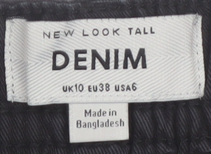New Look Women Black Cargo Trousers Size 10 Tall 100% Cotton