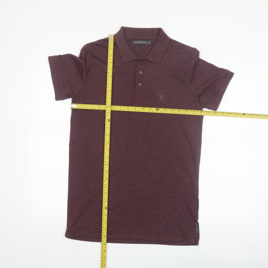 French Connection Men's Brown Short Sleeve Polo Shirt M Regular Fit