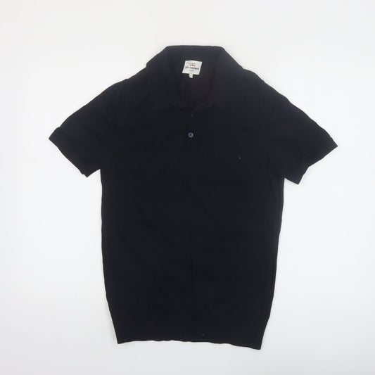 Ben Sherman Men's Black Cotton Short Sleeve Polo Shirt Size S