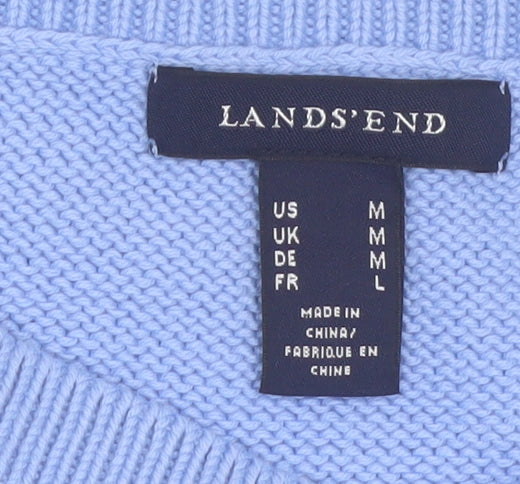 Lands' End Women's Blue Cotton Sleeveless Knit Tank Top M
