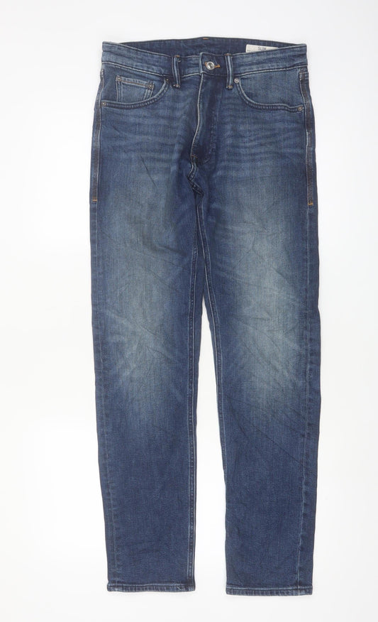 Marks & Spencer Men's Blue Slim Fit Stretch Denim Jeans 30W 31L