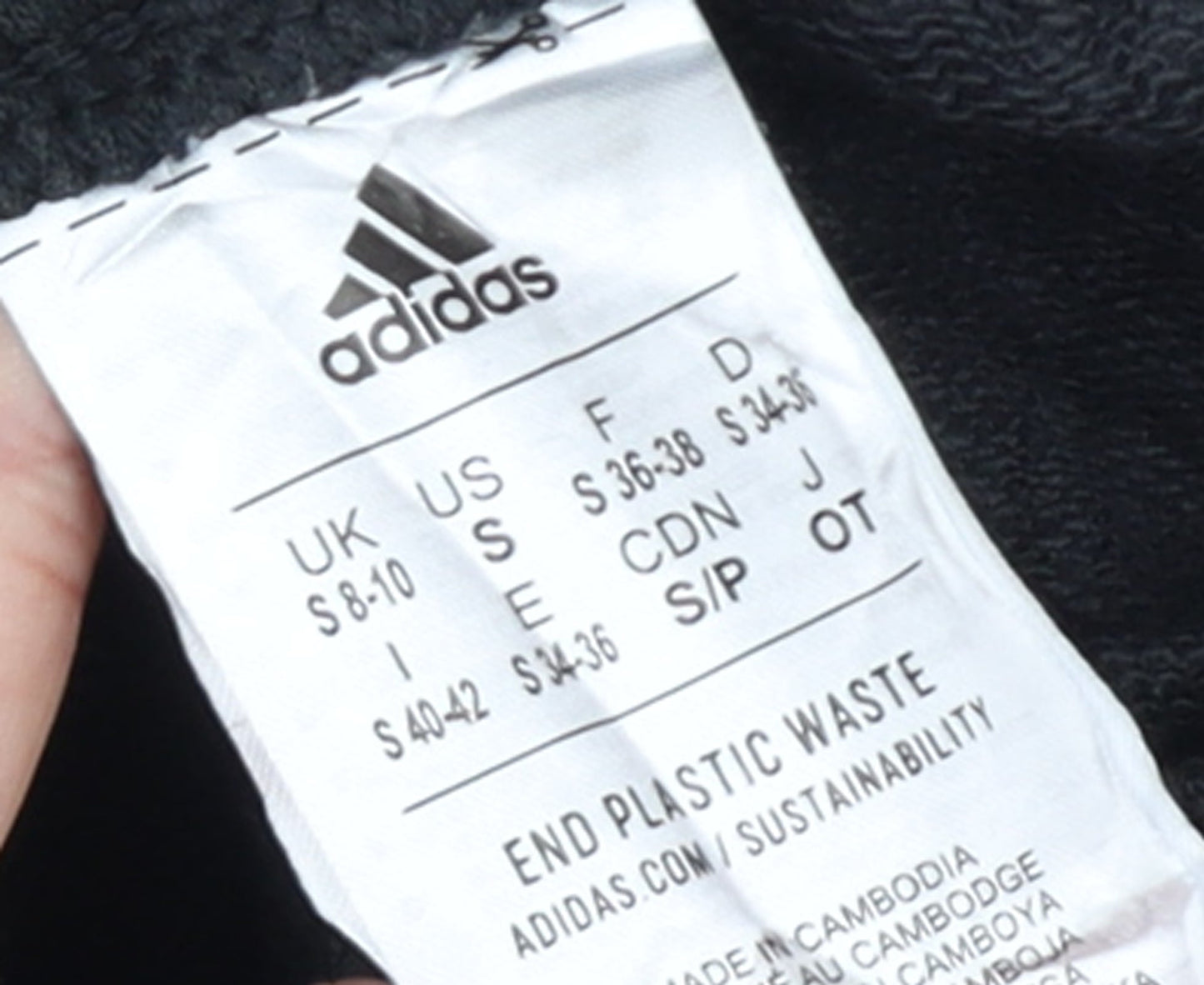 Adidas Women Black Jogger Trousers S 8-10 Elastic Waist Pockets Casual