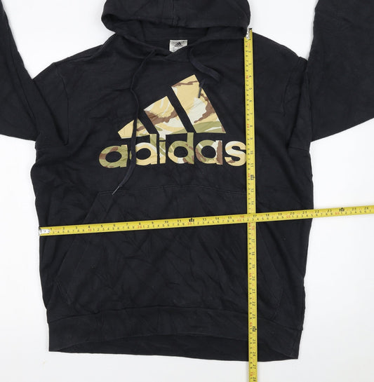Adidas Men's Black Camouflage Logo Pullover Hoodie Size L