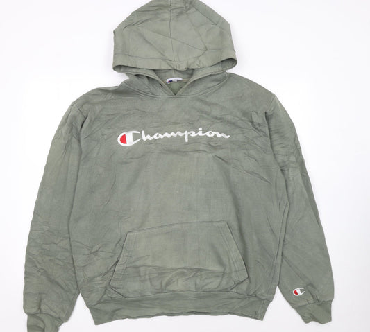 Champion Womens Green XXL Pullover Hoodie with Logo