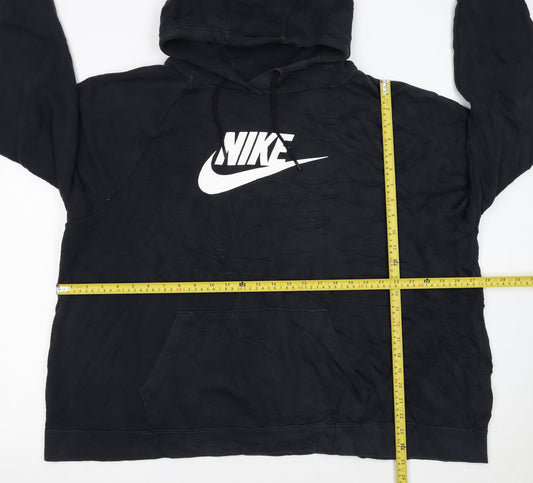 Nike Mens Black 2XL Pullover Hoodie with Logo Graphic
