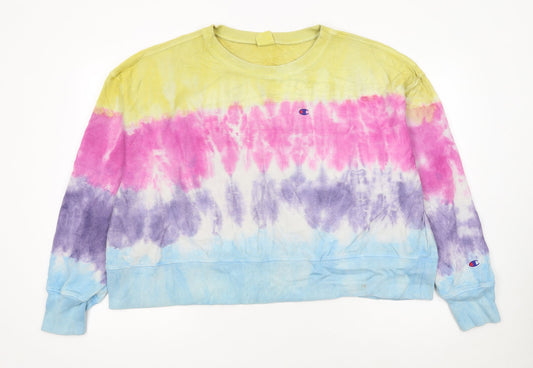 Champion Womens Multicoloured Tie Dye Crew Neck Pullover Sweatshirt M