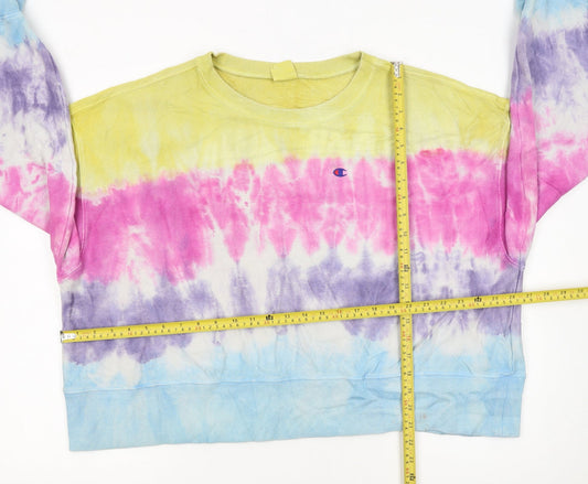 Champion Womens Multicoloured Tie Dye Crew Neck Pullover Sweatshirt M