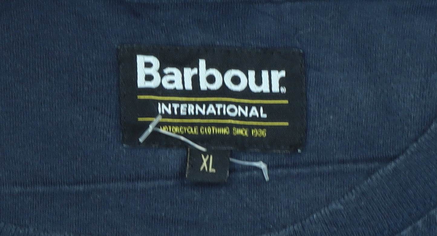 Barbour International Men's Blue XL Graphic Motorcycle T-Shirt