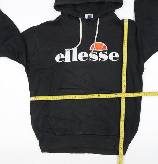 Ellesse Womens Black UK 12 Pullover Hoodie with Logo Front