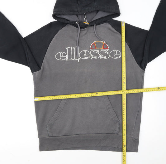 Ellesse Men’s Grey Pullover Hoodie L Logo Graphic Sweatshirt