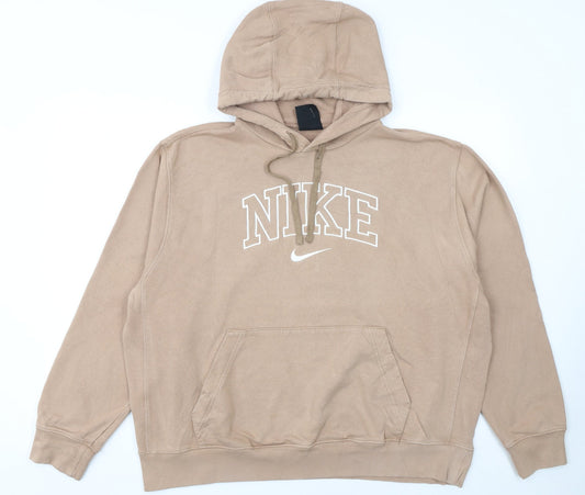Nike Womens Beige Pullover Hoodie XL Cotton Standard Fit