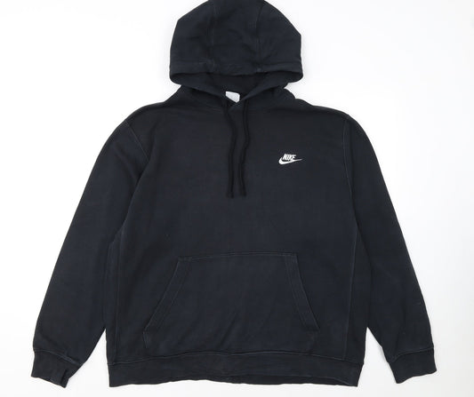 Nike Men's Black Pullover Hoodie L Sports Fleece Sweatshirt