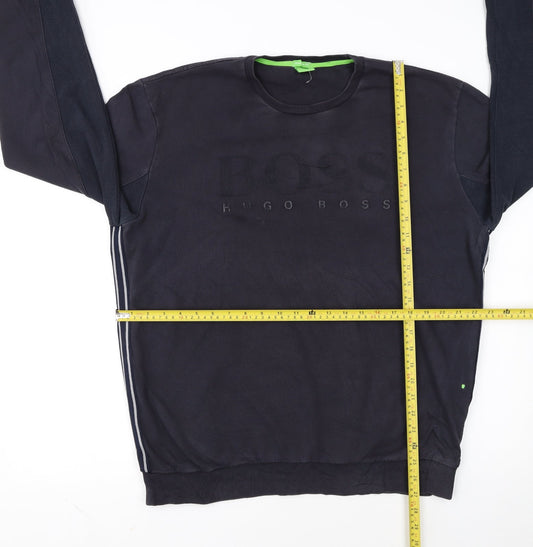 Hugo Boss Mens Black XL Crew Neck Pullover Sweatshirt Modern Fit